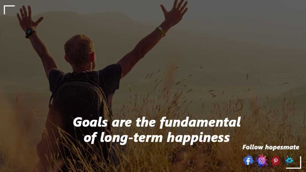 Goals are the fundament of happiness